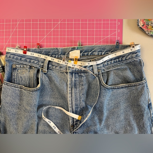 Vintage Faconnable Nostalgic Dungarees Heavy Denim Blue Jeans - Picture 9 of 12